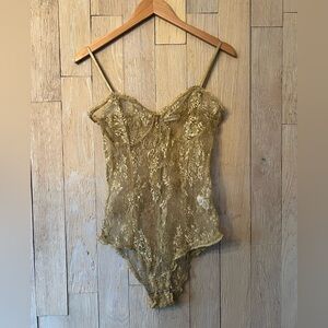 Ulla Johnson Gold Lace Bodysuit